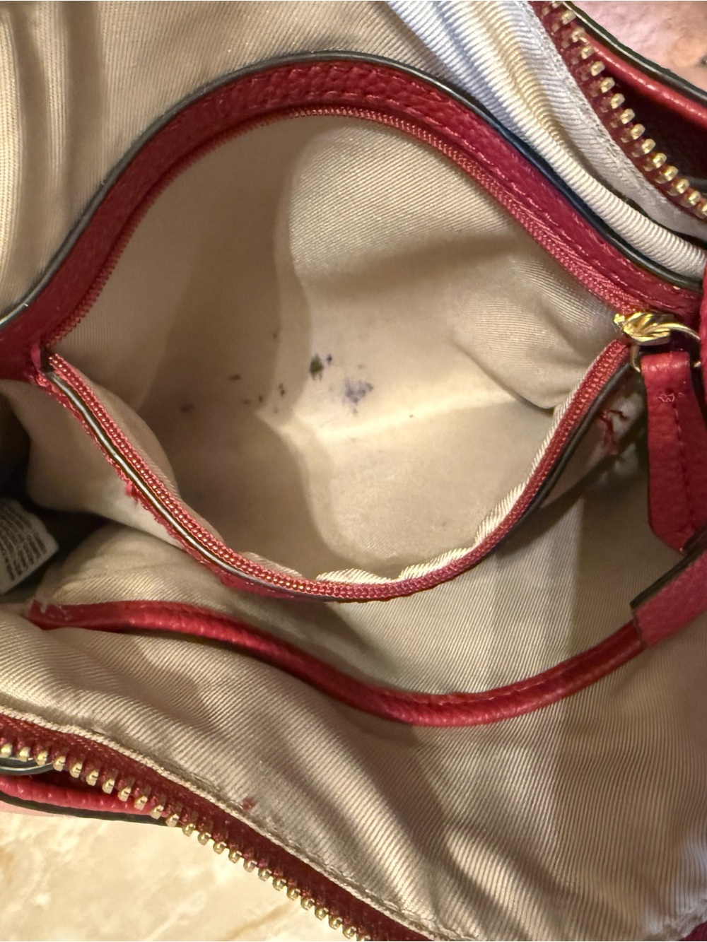Nine West Burgundy Pebbled Crossbody with Gold Hardware - Picture 3 of 5